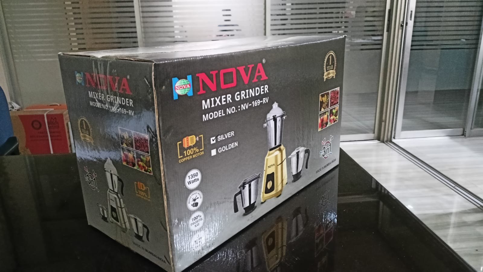NOVA Mixer Grinder NV-169-RV  ।। 1350W 3-in-1 Premium Silver Heavy Duty Blender