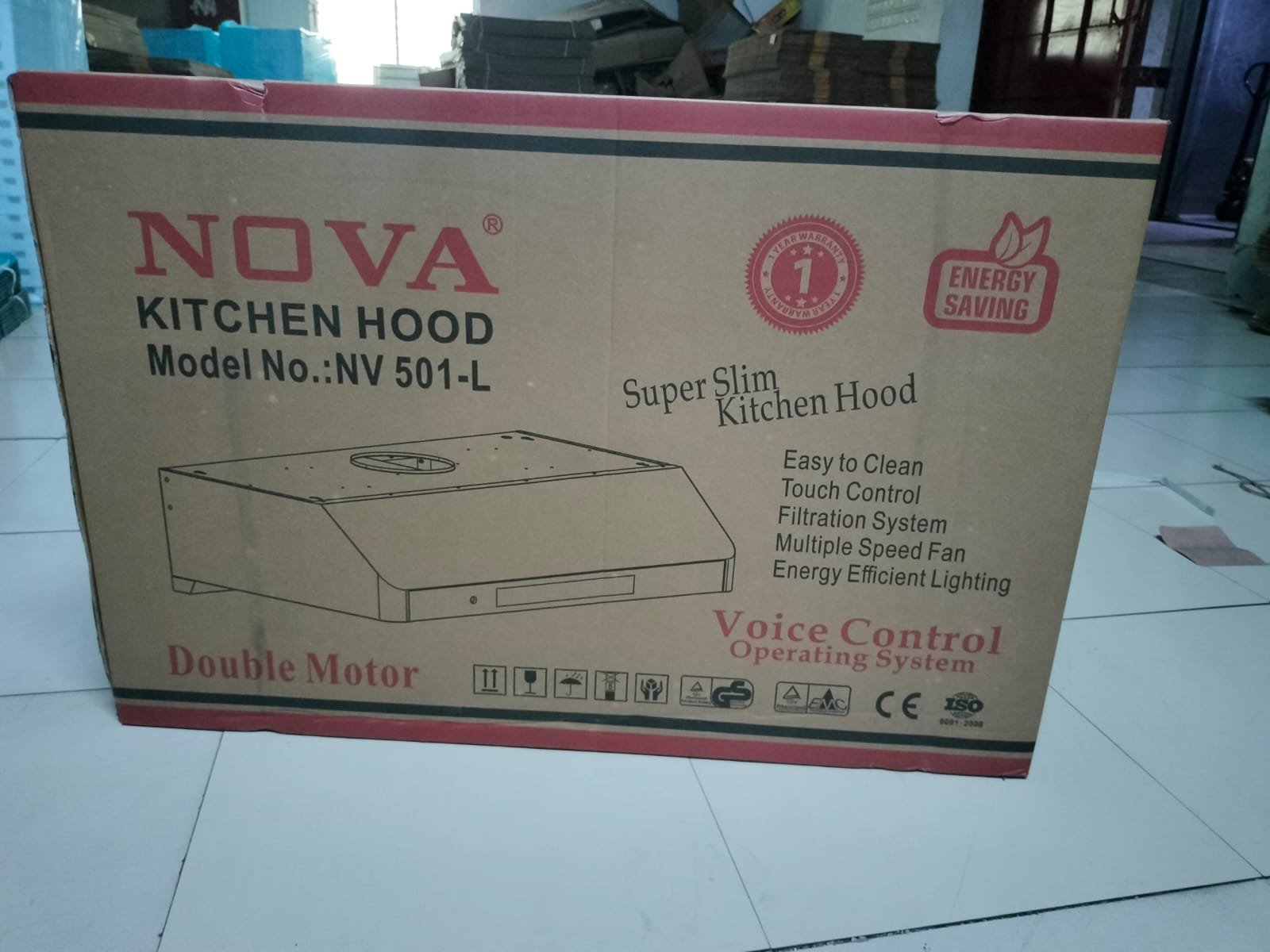 NOVA Kitchen Hood NV-501-L | Double Motor | Slim Design | Voice Control
