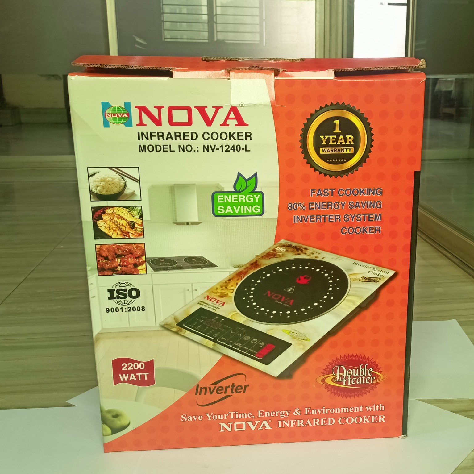 NOVA Infrared Cooker | NV-1240-L |2200W Double Heater  | Inverter Friendly | Touch & Knob Control
