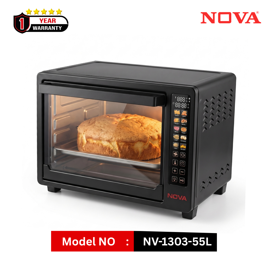 NOVA NV 1303-D 55L Digital Electric Oven 2000W with Air Fry, Convection & Rotisserie