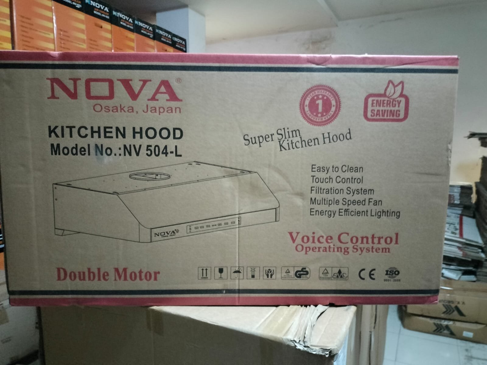 NOVA Kitchen Hood NV-504-L | Double Motor | Slim Design | Voice Control
