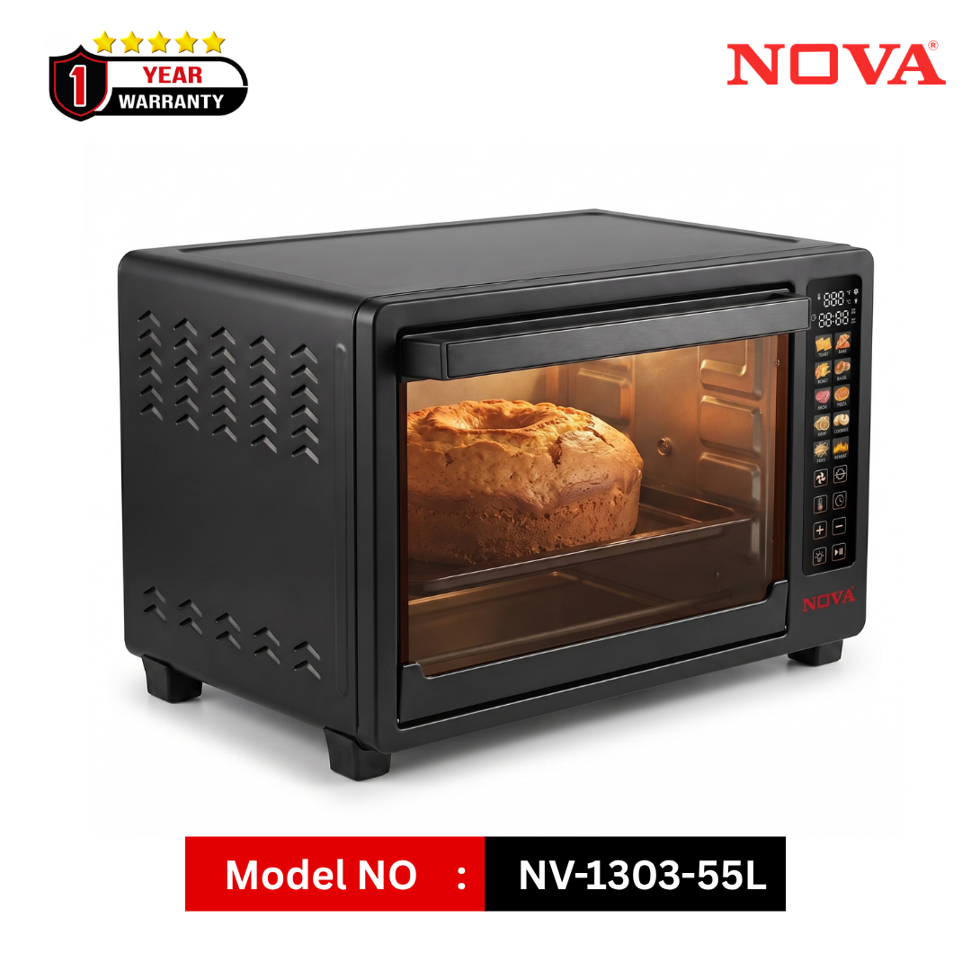 NOVA NV 1303-D 55L Digital Electric Oven 2000W with Air Fry, Convection & Rotisserie