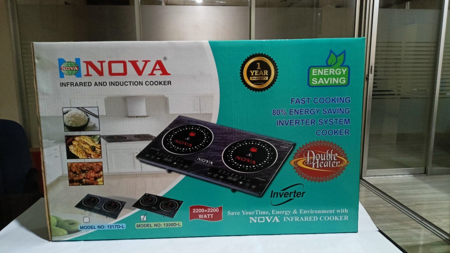 NOVA Infrared + Induction Cooker  | NV-1220D-L |  4400W Double Burner | Inverter Friendly | Dual Cooker