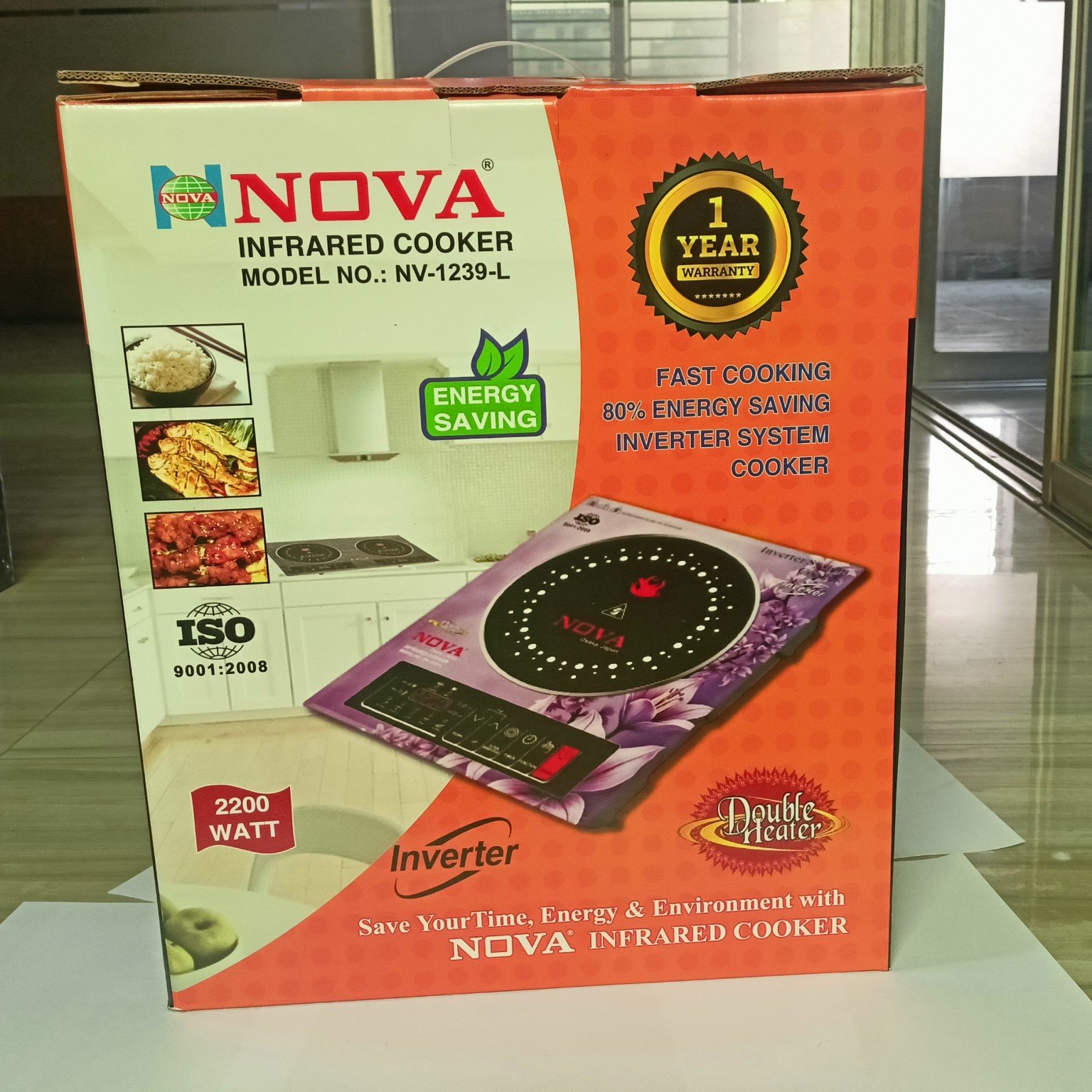 NOVA Infrared Cooker NV-1239-L | 2200W Double Heater  | Inverter Friendly | Touch & Knob Control