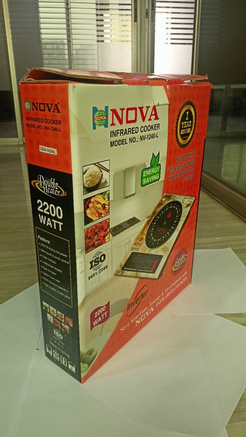 NOVA Infrared Cooker | NV-1240-L |2200W Double Heater  | Inverter Friendly | Touch & Knob Control